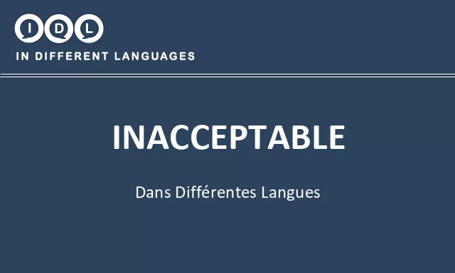Inacceptable dans différentes langues - Image