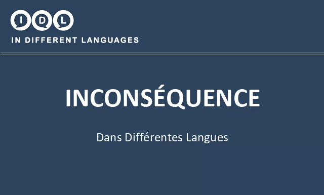 Inconséquence dans différentes langues - Image