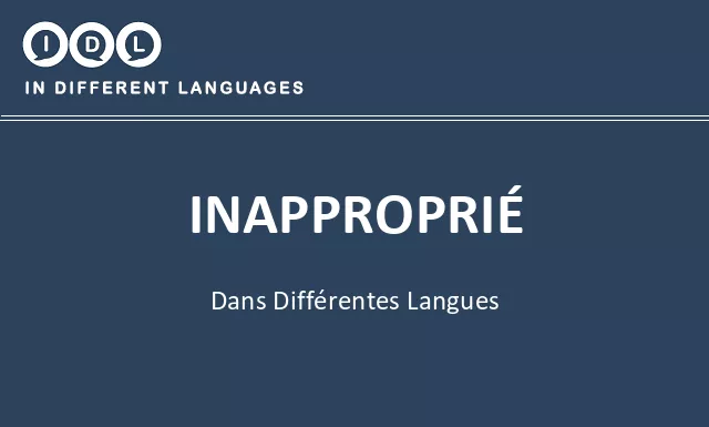 Inapproprié dans différentes langues - Image