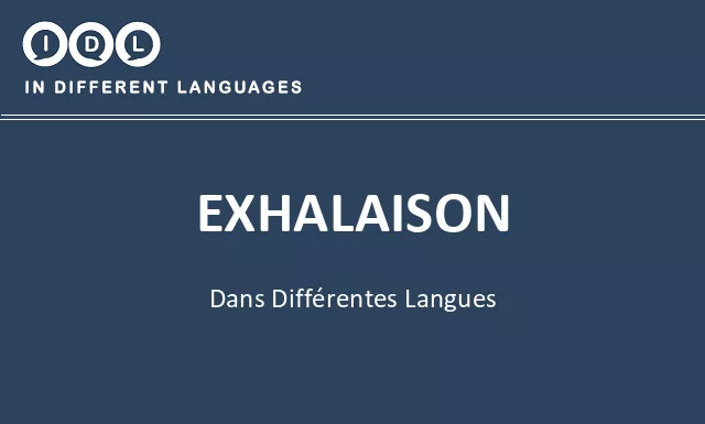 Exhalaison dans différentes langues - Image