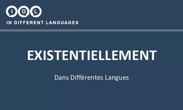 Existentiellement dans différentes langues - Image