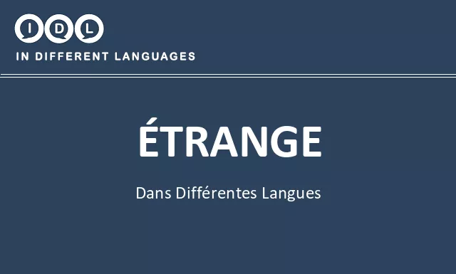 Étrange dans différentes langues - Image