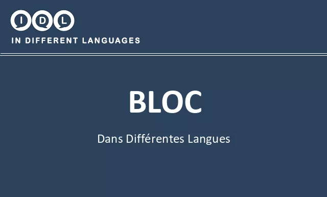 Bloc dans différentes langues - Image