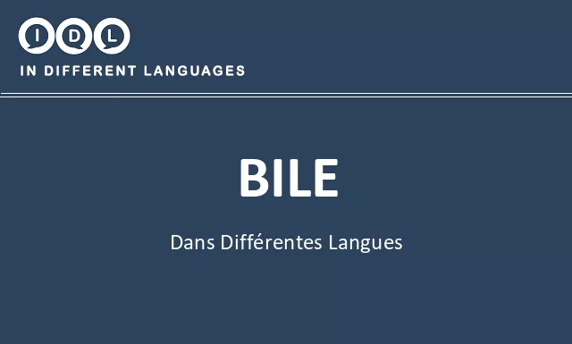 Bile dans différentes langues - Image