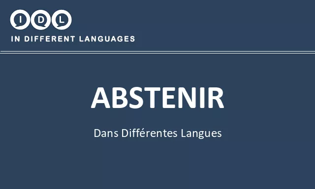 Abstenir dans différentes langues - Image