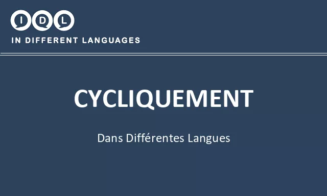Cycliquement dans différentes langues - Image