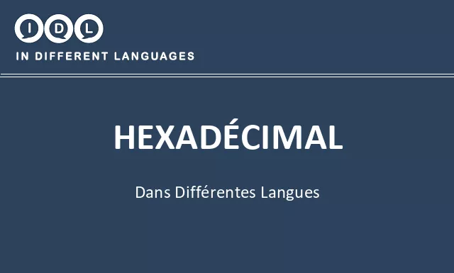 Hexadécimal dans différentes langues - Image