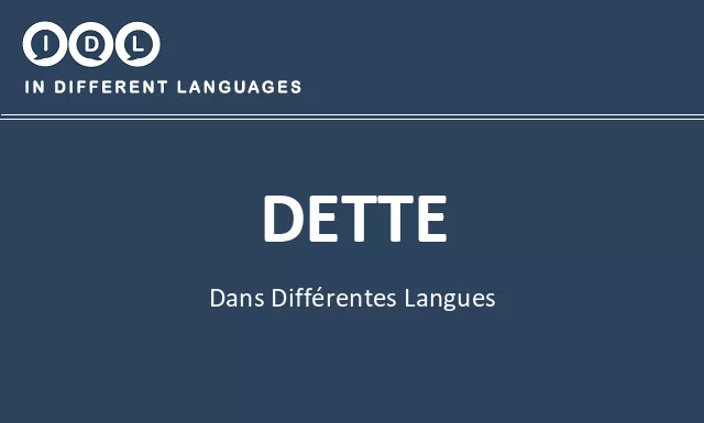 Dette dans différentes langues - Image