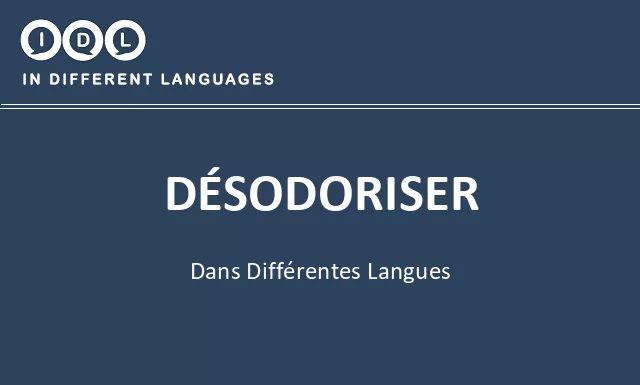 Désodoriser dans différentes langues - Image