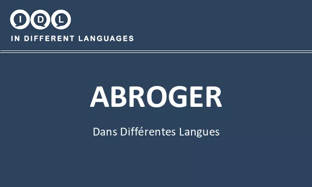 Abroger dans différentes langues - Image