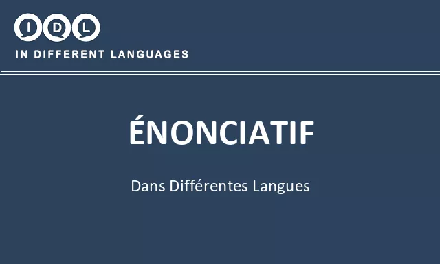 Énonciatif dans différentes langues - Image