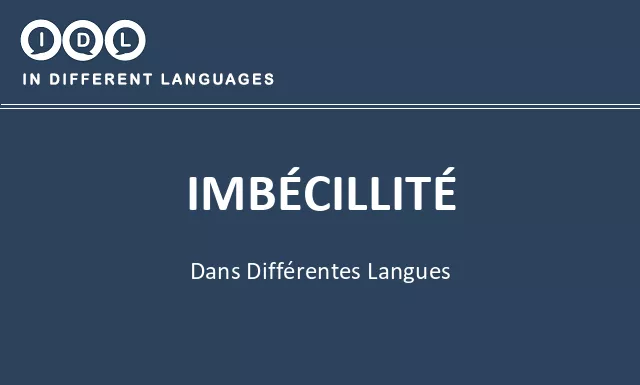 Imbécillité dans différentes langues - Image