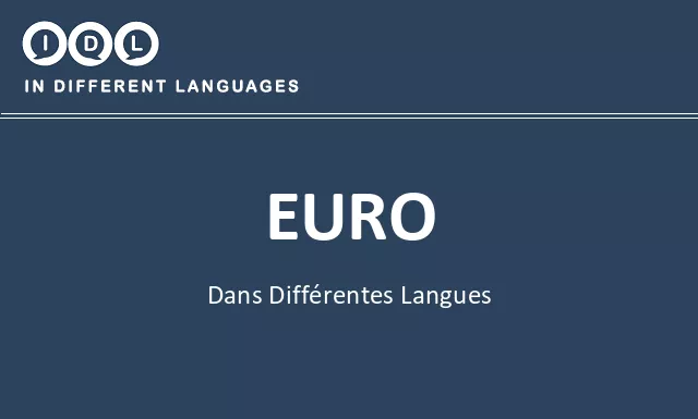 Euro dans différentes langues - Image