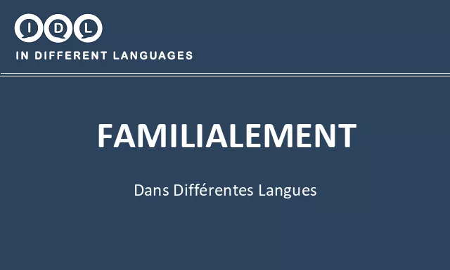 Familialement dans différentes langues - Image