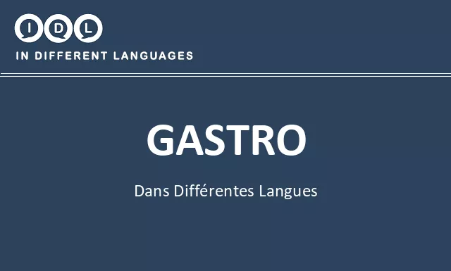Gastro dans différentes langues - Image