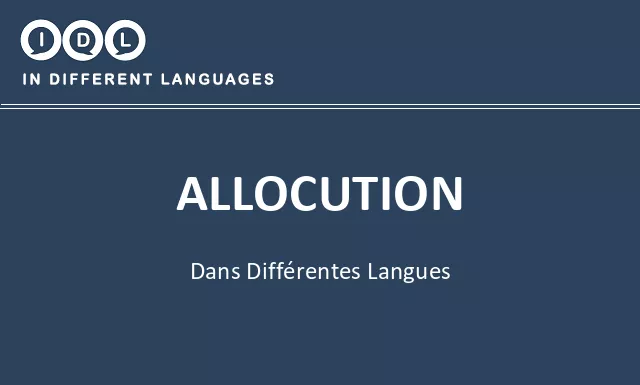 Allocution dans différentes langues - Image