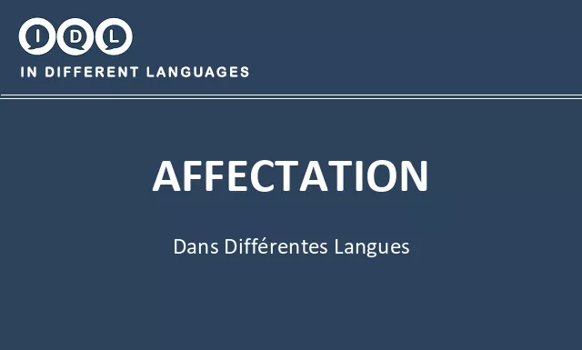 Affectation dans différentes langues - Image
