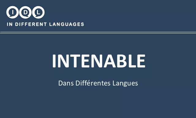 Intenable dans différentes langues - Image