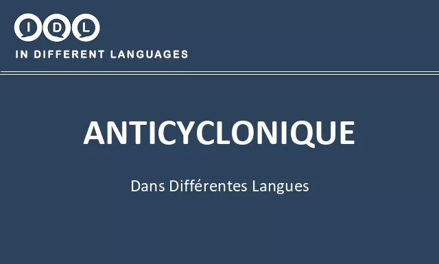 Anticyclonique dans différentes langues - Image