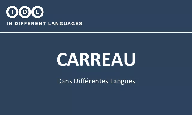 Carreau dans différentes langues - Image