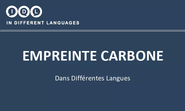 Empreinte carbone dans différentes langues - Image