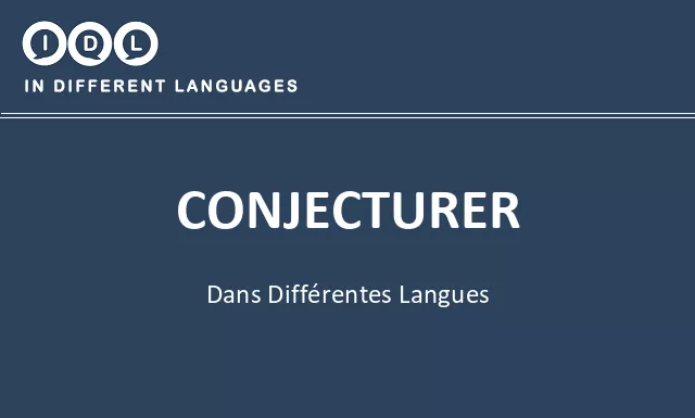 Conjecturer dans différentes langues - Image
