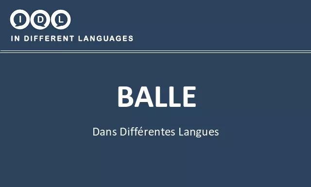 Balle dans différentes langues - Image