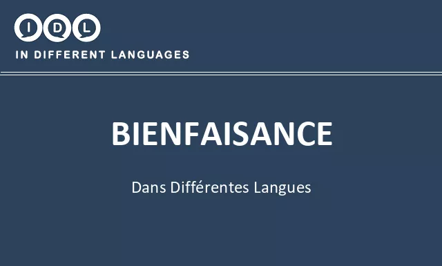Bienfaisance dans différentes langues - Image