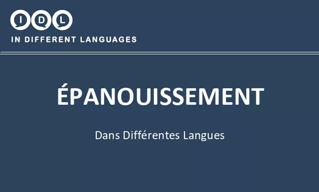 Épanouissement dans différentes langues - Image