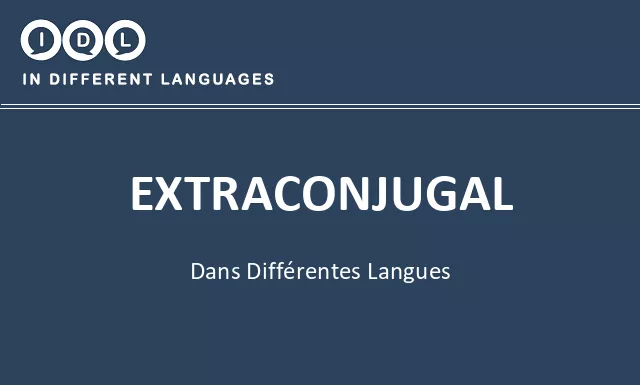 Extraconjugal dans différentes langues - Image