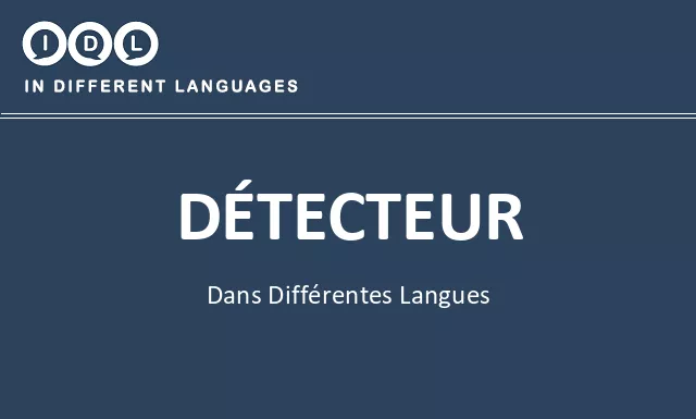 Détecteur dans différentes langues - Image