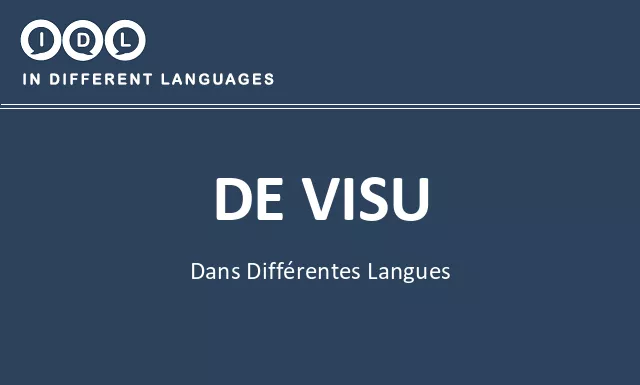 De visu dans différentes langues - Image