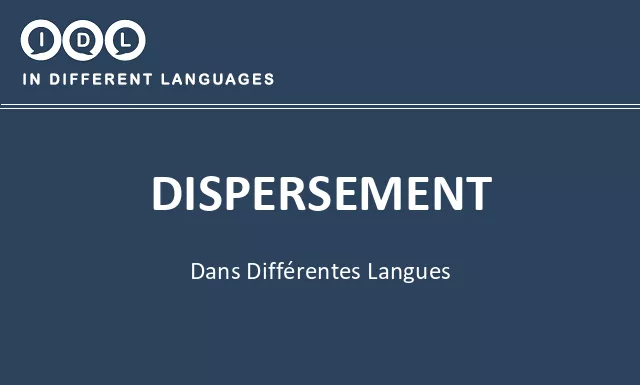 Dispersement dans différentes langues - Image
