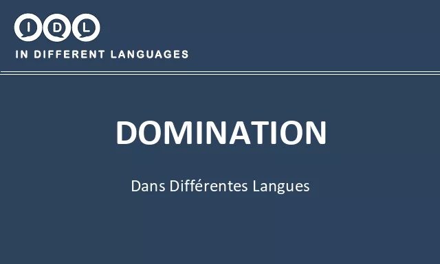 Domination dans différentes langues - Image