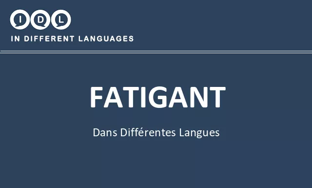 Fatigant dans différentes langues - Image