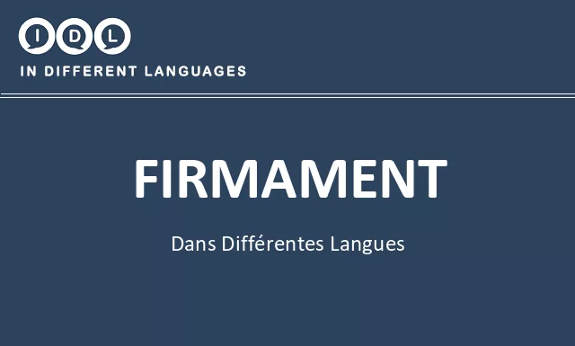 Firmament dans différentes langues - Image