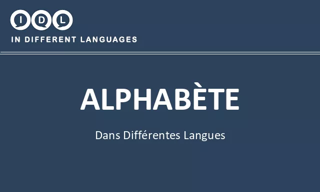 Alphabète dans différentes langues - Image