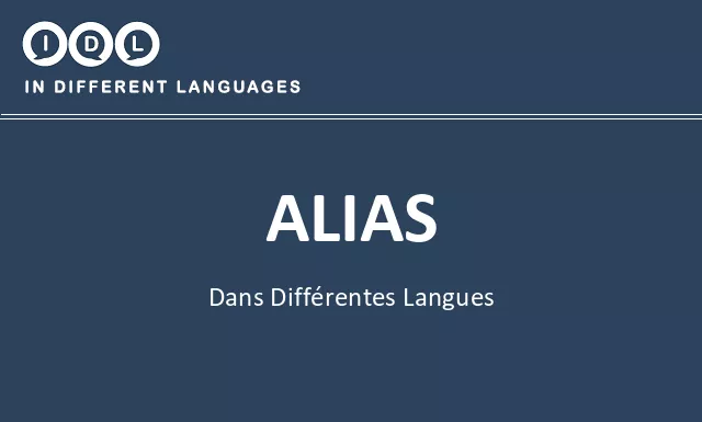 Alias dans différentes langues - Image