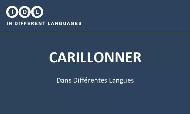 Carillonner dans différentes langues - Image