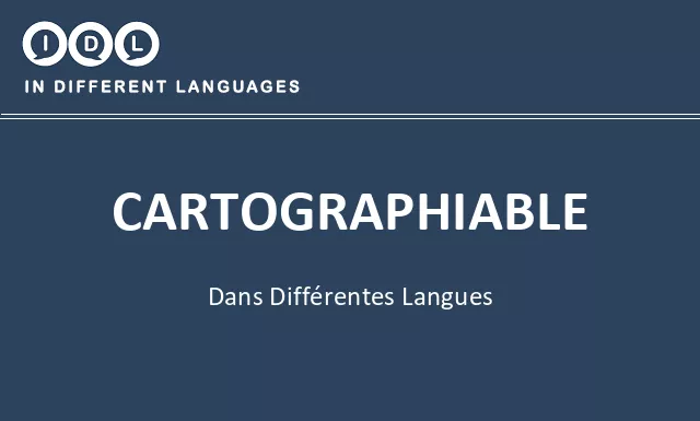 Cartographiable dans différentes langues - Image