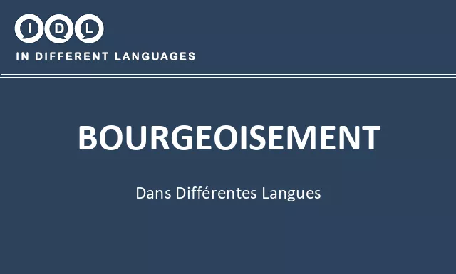 Bourgeoisement dans différentes langues - Image