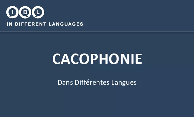 Cacophonie dans différentes langues - Image