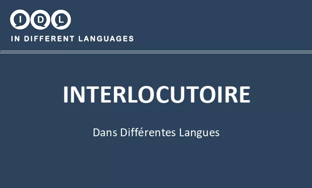 Interlocutoire dans différentes langues - Image