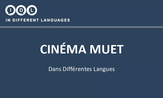 Cinéma muet dans différentes langues - Image
