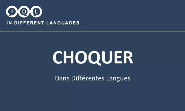 Choquer dans différentes langues - Image