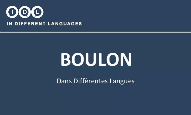 Boulon dans différentes langues - Image