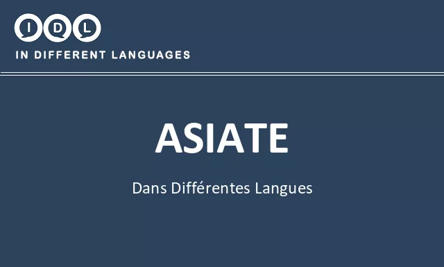 Asiate dans différentes langues - Image