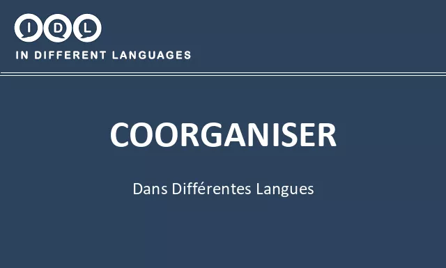 Coorganiser dans différentes langues - Image