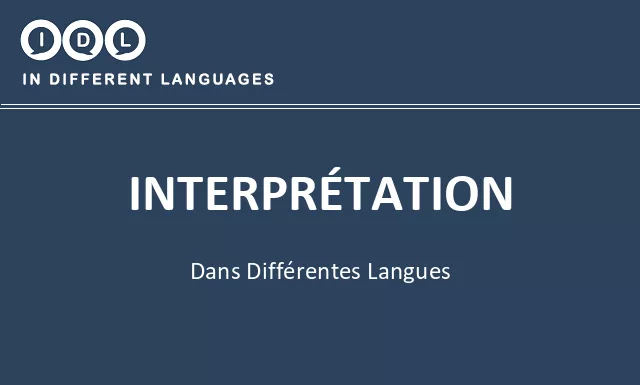 Interprétation dans différentes langues - Image