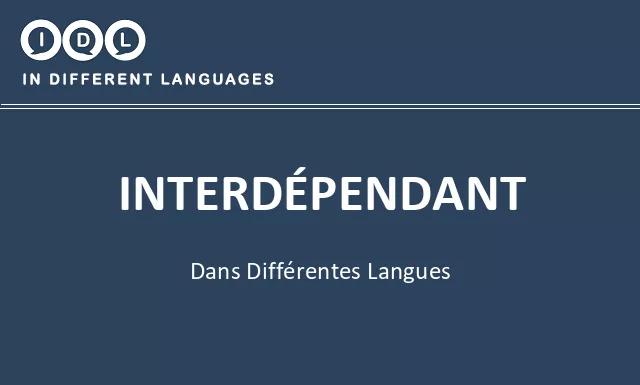 Interdépendant dans différentes langues - Image